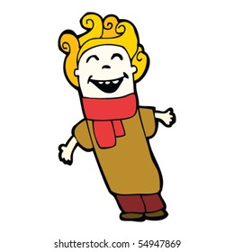 person in wind cartoon