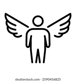 Person with Wings Aspiration and Ambition Symbol for Success and Personal Growth