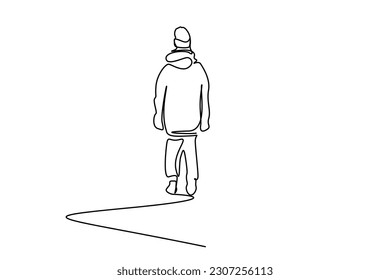Person Winterkleidung kalt hinten hinter der Rückseite