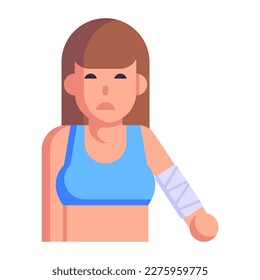 Person without arm, a flat icon of amputation