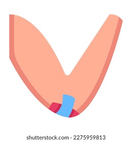 Person without arm, a flat icon of amputation
