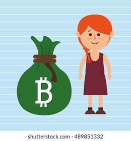 person woman bit coin web