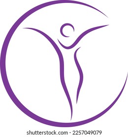 Person, woman in motion, gynecologist and woman logo