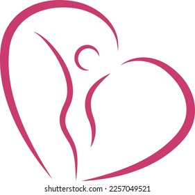 Person, woman in motion, gynecologist and woman logo