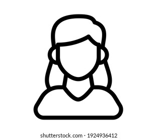 person woman user single isolated icon with outline line style