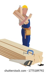 person in work suit with work tool