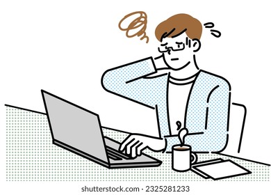 person working with laptop, business concept	
