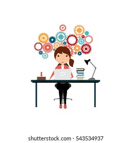 Person working office icon