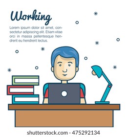 person working office icon vector illustration design