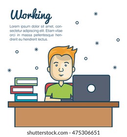 person working office icon vector illustration design