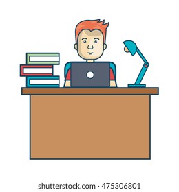 person working office icon vector illustration design