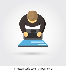 person working on computer