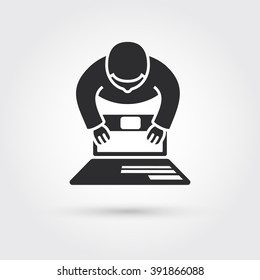 person working on computer