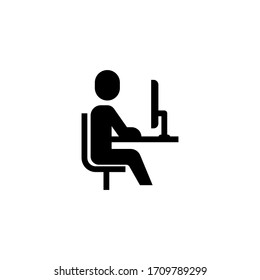 Person working on computer concept vector illustration icon