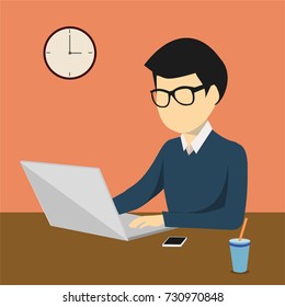 Person working on a computer or laptop