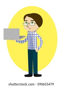 Person working on computer. Programming or coding concept.