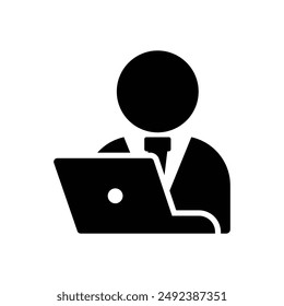 Person Working on Laptop Computer Vector Icon