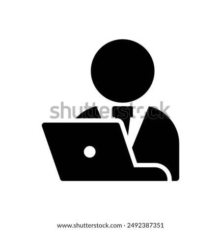 Person Working on Laptop Computer Vector Icon