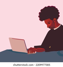 Person, die auf Laptop arbeitet, Hacker, Vektorgrafik