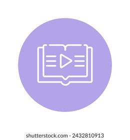Person, die an einem Laptop arbeitet und Grafikdesignsoftware verwendet, um ein Hörbuch-Spielsymbol in einer kreativen Büroumgebung zu erstellen