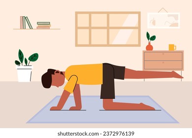 Person working out at home