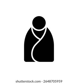 Person Wrapped in Cozy Blanket Warm Comfort Icon