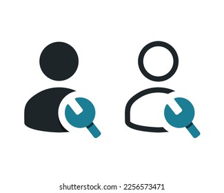 Person wrench settings icon. Illustration vector