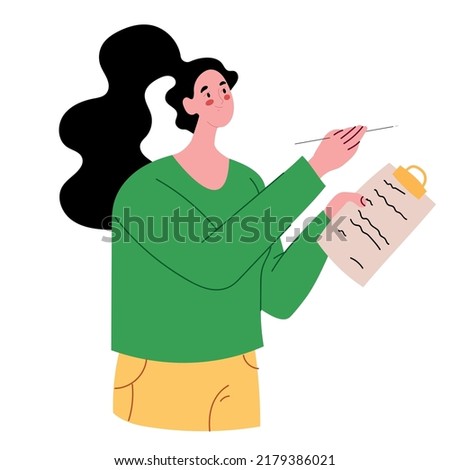Person writing to do checklist design element concept illustration