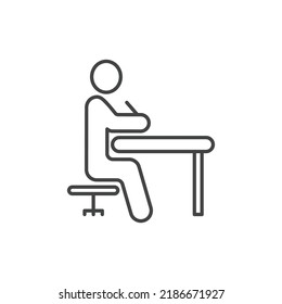 Person writing on paper icons  symbol vector elements for infographic web