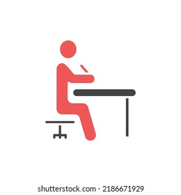 Person writing on paper icons  symbol vector elements for infographic web