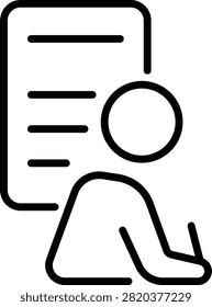 Person Writing Outline Icon, User Profile Content Creation Authorship Editing