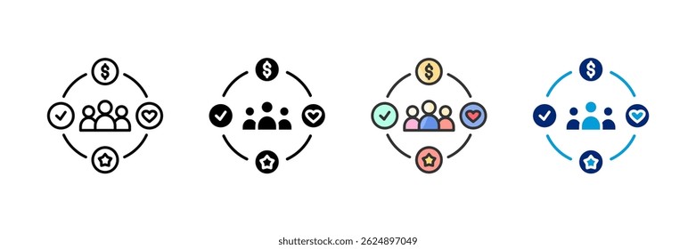 Persona Icon Set Multiple Style Collection