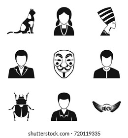 Persona icons set. Simple set of 9 persona vector icons for web isolated on white background