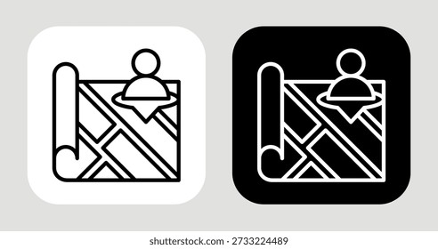 Persona-Zuordnungs-Symbol in schwarz-weißem Linienstil
