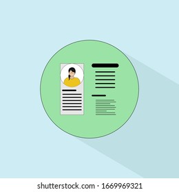 Persona template icon. User centered design flat vector illustration. Data visualization design element. Flat design style modern user experience analysis icon.