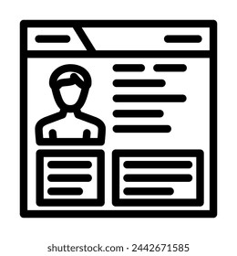 persona ux ui design line icon vector. persona ux ui design sign. isolated contour symbol black illustration