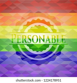 Personable lgbt colors emblem 