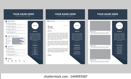 Personal 3 Page CV/Resume Design Template