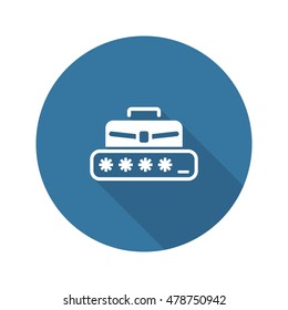 Personal Access Icon. Flat Design. Security Concept with a Briefcase and a Password box. Isolated Illustration. App Symbol or UI element.