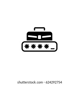 Personal Access Icon. Security Concept with a Briefcase and a Password box. Isolated Illustration. App Symbol or UI element.