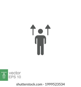 Personal achievements glyph icon. Self development concept, Achieve personal goal, Growth in skill develop. success motivation. Improvement idea. Vector illustration. Design on white background EPS 10