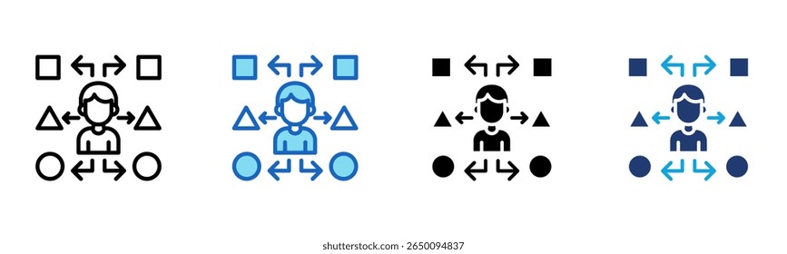 Personal Adaptation icon Multi Style Vector Illustration