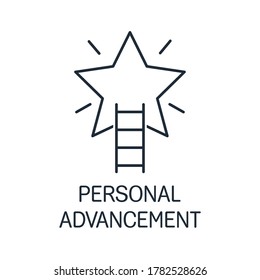 Personal advancement.Vector linear icon isolated on white background.