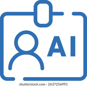 Personal AI Icon – Vector Line Symbol for Custom Assistant and User Settings