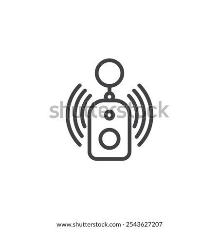 Personal Alarm Device line icon. linear style sign for mobile concept and web design. Personal safety button outline vector icon. Symbol, logo illustration. Vector graphics