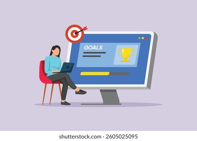 Personal ambitions. Personal Goals Concept. Colored flat vector illustration isolated
