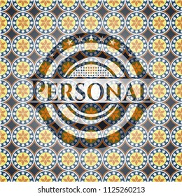 Personal arabic badge background. Arabesque decoration.