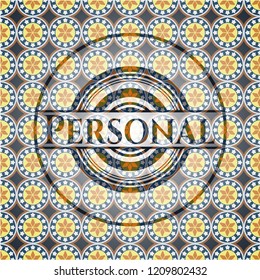Personal arabic style emblem. Arabesque decoration.