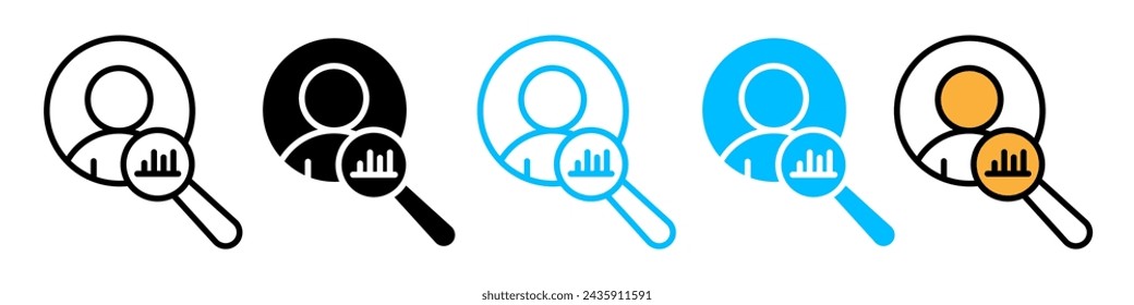 Vector de conjunto de logotipo de icono de evaluación personal