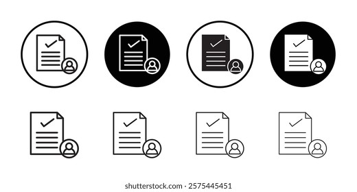 Personal assessment icon Thin line art collection